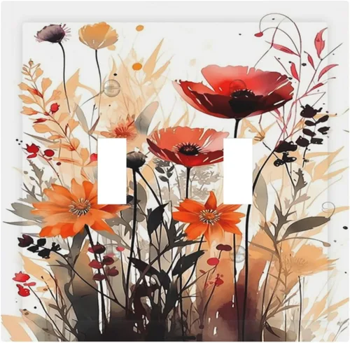 Miniatura 120 de Cubiertas Decorativas de Tomacorrientes Estilo Gótico Cuervo Flores Púrpuras 1 Gang Interruptor de Luz Simple Basculante Placa Cubierta Placas