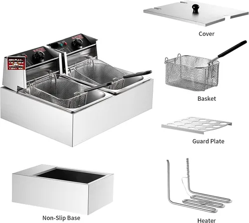 Miniatura 7 de FROTH & FLAVOR Freidora 12 ltrs para papas fritas 6+6 Ltrs