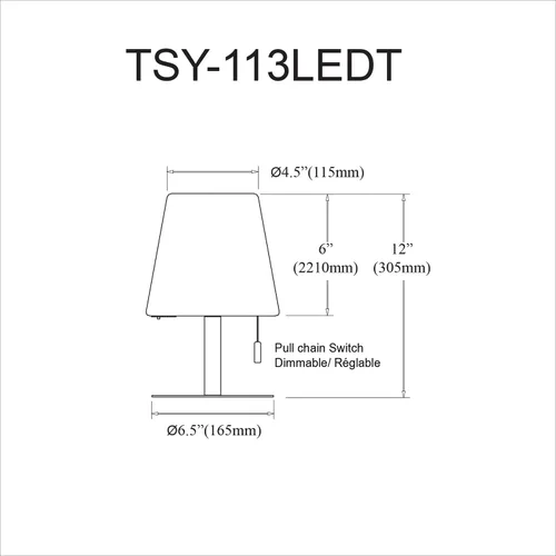Miniatura 5 de Dainolite Tinsley Lámpara de mesa - 2.5W - Acabado negro mate - Pantalla blanca - Bombilla que cambia