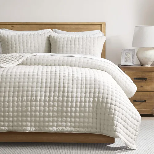 Miniatura 26 de WDCOZY Juego de ropa de cama tamaño individual con funda de almohada, colcha suave y ligera, edredón acolchado y fino para todas las estaciones, 2