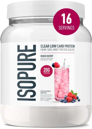 Miniatura 11 de Isopure - polvo de proteína de suero de leche con sabor a fruta ligera refrescante