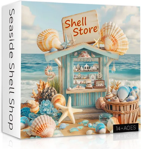 Rompecabezas de conchas marinas para adultos de 1000 piezas, rompecabezas de arte de estrellas de mar de playa, rompecabezas desafiante del océano
