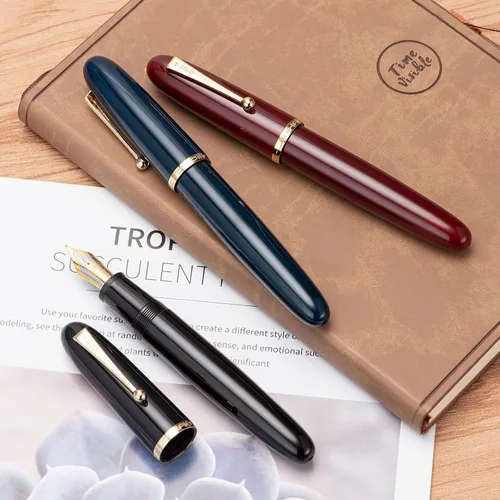 Miniatura 9 de Jinhao 9019 - Juego de 3 bolígrafos estilográficos de colores surtidos, tamaño 8, punta media, diseño clásico, bolígrafo de escritura suave
