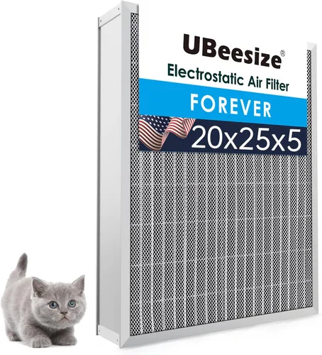Miniatura 11 de UBeesize 20x25x1 Filtro de aire electrostático reutilizable para HVAC y aire acondicionado, filtro para estufa, MERV 8, lavable, dura toda la vida