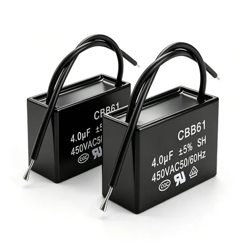 Miniatura 2 de Twidec /2 unids 450 V AC 50/60 Hz Condensadores de película de polipropileno metalizado de 2 hilos para ventilador de techo Motor Start Run 4uf