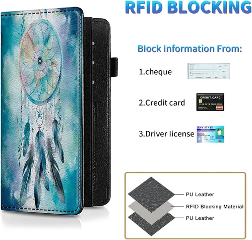 Miniatura 62 de Funda para chequera para hombres y mujeres, cartera de cuero RFID con ranuras para tarjetas de crédito, soporte de cheques duplicados personales