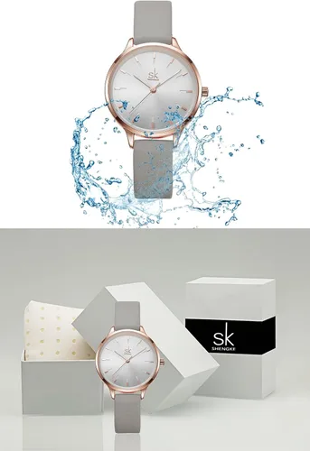 Miniatura 7 de SK Reloj de pulsera de cuarzo para mujer, elegante, ultrafino, resistente al agua