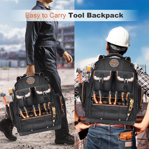 Miniatura 8 de Mochila Bolsa de herramientas - Mochila de herramientas LOKASS Organizador de herramientas resistente, mochila de herramientas HVAC resistente al