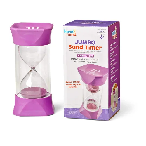 Miniatura 11 de hand2mind Temporizador de arena jumbo de 1 minuto, temporizador de reloj de arena grande, reloj de arena, temporizador silencioso para niños