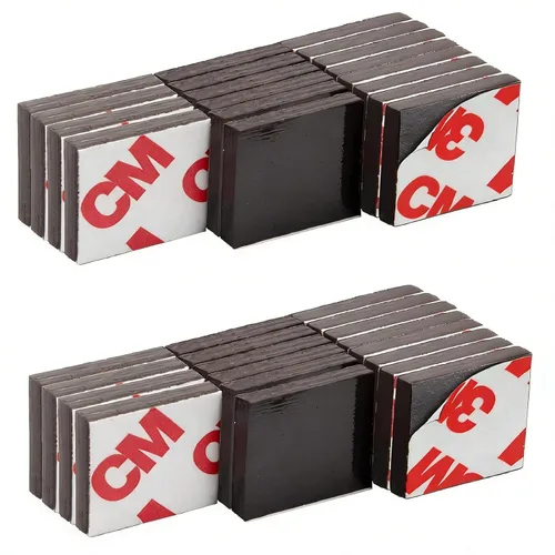 Miniatura 9 de Cuadrados magnéticos con respaldo adhesivo 3M (96 unidades cada una de 3/4 x 3/4 pulgadas), tira de cinta magnética autoadhesiva precortada