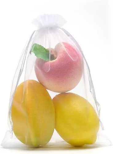 Miniatura 3 de Volanic 50 bolsas de regalo de organza con cordón transparente de 6 x 9 pulgadas (6.7 x 9.1 in) para joyas, fiestas, bodas, dulces, mini botellas