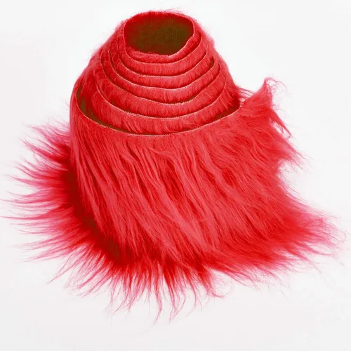 Miniatura 14 de Tiras precortadas de tela de piel sintética lanuda y esponjosa, material suave para manualidades, para barba y cabello de gnomos, disfraz de Blanco