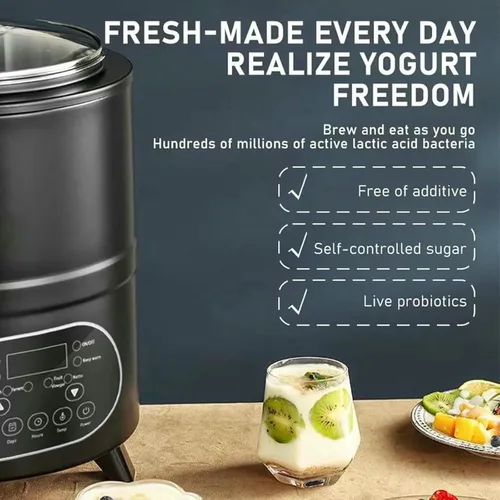 Miniatura 4 de Máquina comercial de fermentación de yogur, máquina automática LCD digital para hacer yogur, fabricante de yogur eléctrico portátil para yogur