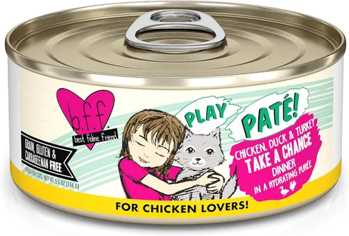 Miniatura 37 de B.F.F. PLAY - Best Feline Friend Paté Lovers, Aw Yeah!, Atún & Chicken Check Please! con atún y pollo, lata de 2.8 onzas (paquete de 12)