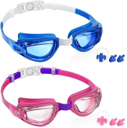 Miniatura 35 de Aegend - Gafas de natación de 2 unidades, gafas de natación para niños, niños y niñas de 3 a 14 años Azul y verde claro