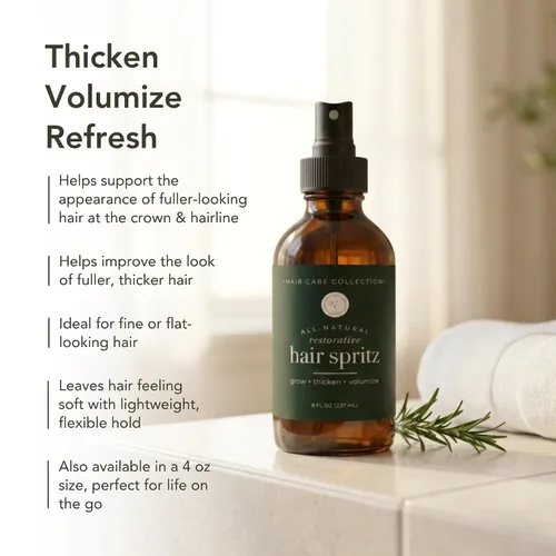 Miniatura 7 de Rowe Casa Organics Spritz reparador natural para el cabello con hamamelis y aceites esenciales terapéuticos, voluminizador de cabello hecho a mano