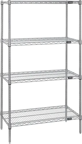 Miniatura 42 de Kit de inicio de 4 estantes de alambre negro 74 pulgadas