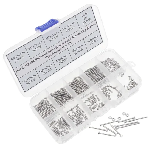 Miniatura 6 de Metric M2 304 - Kit surtido de tornillos y tuercas de cabeza de botón de acero inoxidable