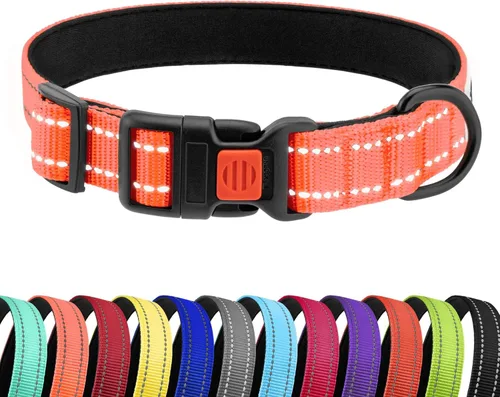 Miniatura 14 de CollarDirect Collar reflectante para perro o cachorro pequeño, mediano y grande con hebilla de liberación rápida, para machos y hembras, nailon Rojo