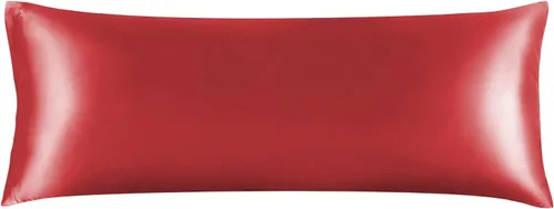 Miniatura 159 de Bedelite Funda de almohada de satén para el cuerpo, súper suave y refrescante, para el cabello y la piel, transpirable, sedosa y larga, 20 x 54 Rosa