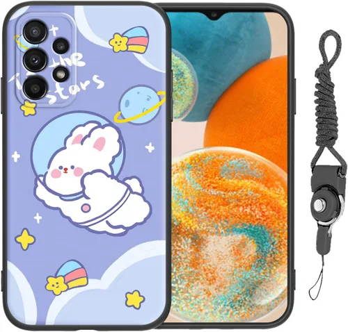 Miniatura 51 de Funda para Galaxy A51 5G (no compatible con la versión A51 4G) con correa de cordón, para niñas y mujeres, diseño lindo de anime, funda de silicona