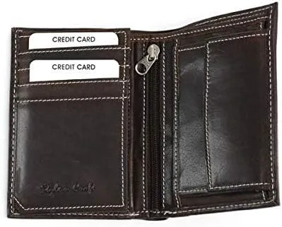 Miniatura 3 de Style N Craft Billetera delgada de cuero bi-folder, cartera de cuero de grano completo para hombres y mujeres, cartera con múltiples tarjeteros