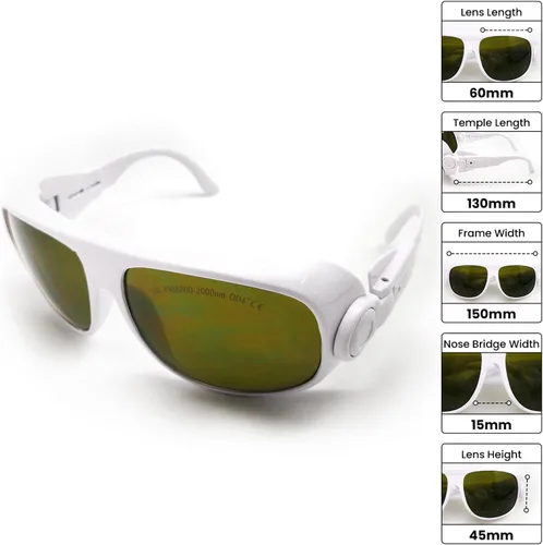 Miniatura 2 de MCWlaser Gafas de seguridad láser de 190-540 nm y 800-2000 nm, Yag, azul, láser verde y luz UV, gafas láser de protección ocular para 405 nm, 445