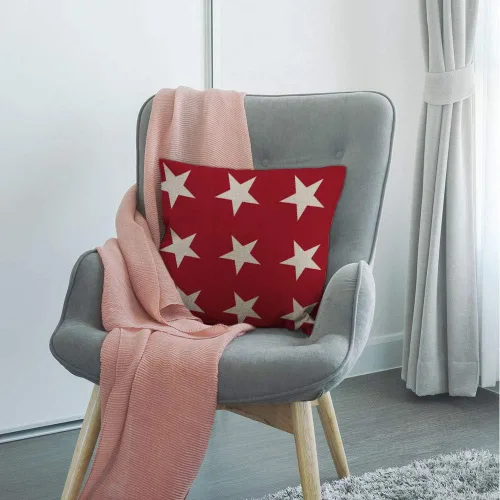Miniatura 3 de HGOD DESIGNS Funda de almohada de estrella blanca, diseño abstracto de estrellas de Estados Unidos sobre fondo rojo, fundas de almohada decorativas