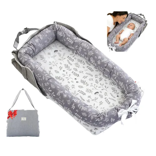 Miniatura 14 de Tumbona para Bebé Recién Nacido Bolsa Portátil, Nido de Bebé Tapete de Gimnasio de Juego con Correa, Tumbona para Recién Nacido Tamaño Ajustable