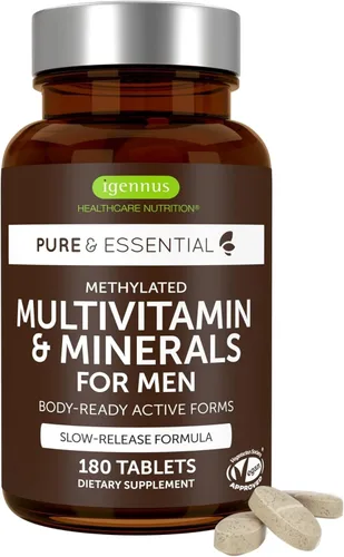 Miniatura 16 de Igennus Multivitamínico metilado para mujeres de 50 años, calcio y magnesio para apoyo óseo, liberación sostenida y vitaminas B activas, fórmula sin