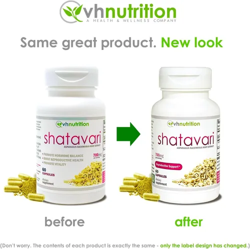 Miniatura 2 de VH Nutrition SHATAVARI 700 mg de extracto de espárragos racemosos Vitalidad femenina* y rejuvenecimiento* Equilibrio de estrógeno natural*