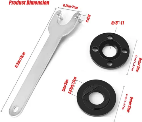 Miniatura 2 de Llave angular de brida de amoladora, tuerca de bloqueo de metal para DW Milwaukee Makita 193465-4 compatible con Bosch Black & Decker Ryobi 4.5" 5