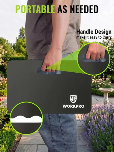 Miniatura 8 de WORKPRO Almohadilla de rodillas extra gruesa, amortiguación de espuma suave para la rodilla, alfombrilla grande de espuma para arrodillarse