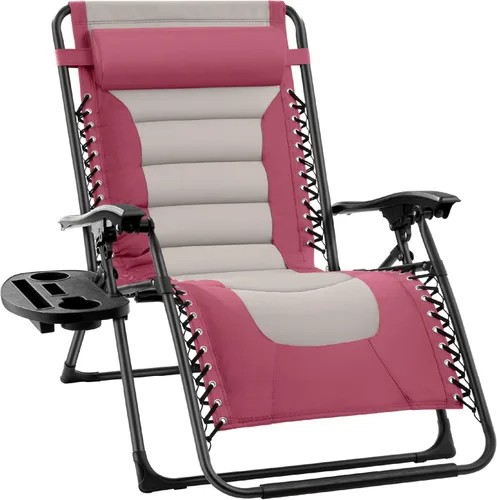 Miniatura 11 de Best Choice Products Silla acolchada de gravedad cero de gran tamaño, reclinable plegable para patio al aire libre, tumbona antigravedad XL