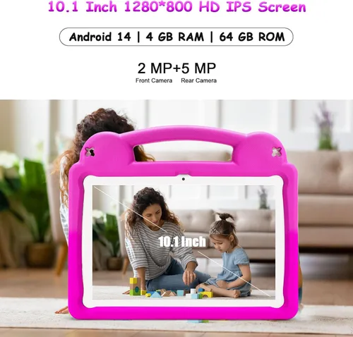 Miniatura 3 de Tableta para niños de 10 pulgadas, Android 15 para niños, WiFi 6, Octa-Core, 8 GB de RAM 64 GB ROM, 5000 mAh, GMS, tabletas Android con control