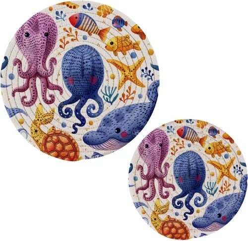 Miniatura 56 de Salvamanteles de flores de amapola otoñal para platos calientes, ollas y sartenes, salvamanteles tejidos de algodón, redondo, grande, decoración