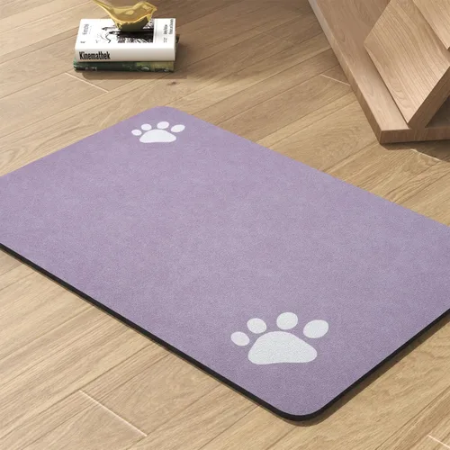 Miniatura 20 de Tapete para comedero de mascotas, absorbente, para tazón de alimentos y dispensador de agua del perro, no deja manchas, se seca rápido, de 23 x 34