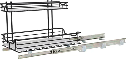 Miniatura 7 de Household Essentials - Organizador Glidez de gabinete, extraíble, de 2 niveles, deslizante, negro mate, 32 cm de ancho x 45 cm de profundidad
