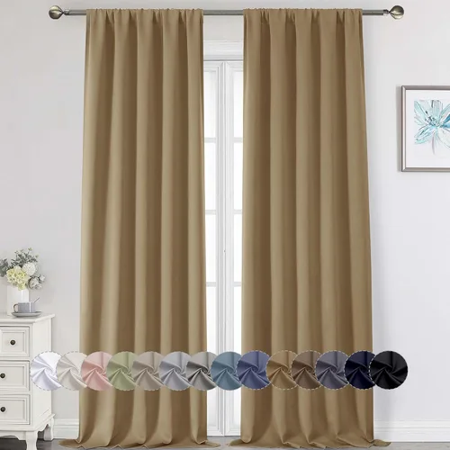 Miniatura 184 de Cortinas opacas para dormitorio, sala de estar, juego de 2 paneles de 54 pulgadas de largo, cortinas de oscurecimiento de habitación con aislamiento