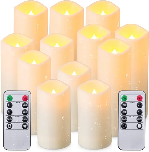 Miniatura 2 de YOROXRG Paquete de 12 velas LED sin llama, funcionan con pilas, impermeables