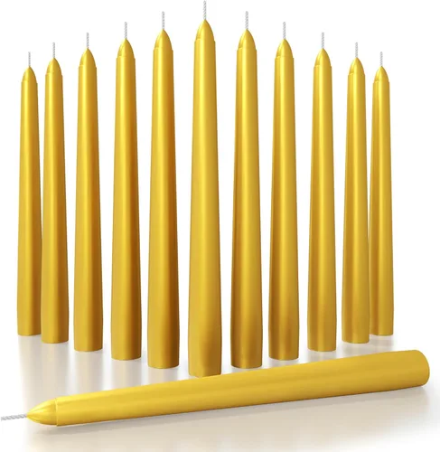 Miniatura 50 de CANDWAX Paquete de 12 velas cónicas rojas – Velas rectas sin goteo de combustión lenta sin perfume de 12 pulgadas – Ideal para mesa de comedor – Rojo