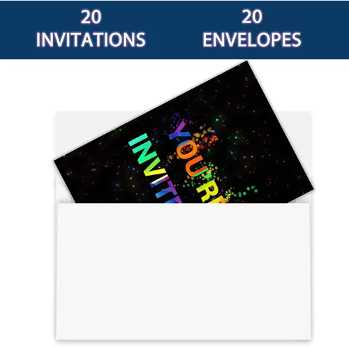 Miniatura 3 de Let's Jump Invitaciones para fiesta de cumpleaños, tarjetas de invitación de fiesta de trampolín brillante de 4 x 6 pulgadas (20 tarjetas + sobres)