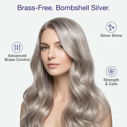 Miniatura 3 de GK HAIR Champú plateado con vitamina B5, 24 onzas, elimina los tonos amarillos y naranjas de cabello rubio, gris y plateado Champú tonificante