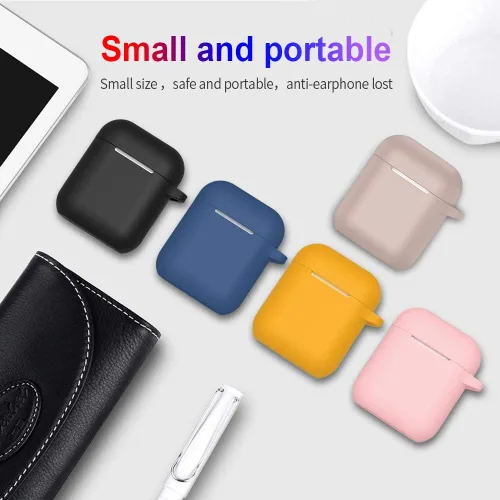 Miniatura 8 de Estuche de silicona para AirPods, estuche protector compatible con Airpods Serie 2 y 1 (no para estuche de carga inalámbrica)
