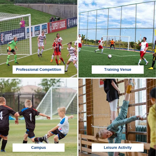 Miniatura 5 de 2 redes de repuesto para portería de fútbol, 24 x 8 pies, 20 x 6.5 pies, red de fútbol de polietileno y poliéster de 10 x 6.5 pies, juego de redes