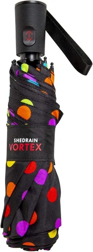 Miniatura 6 de ShedRain Vortex - Paraguas de viaje plegable automático compacto y resistente al viento, con botón para abrir y cerrar, con ventilación para lluvia