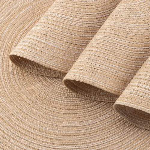 Miniatura 7 de Winknowl Juego de 4 manteles individuales redondos trenzados, lavables, tejidos resistentes al calor, para mesas de cocina, comedor, manteles Beige