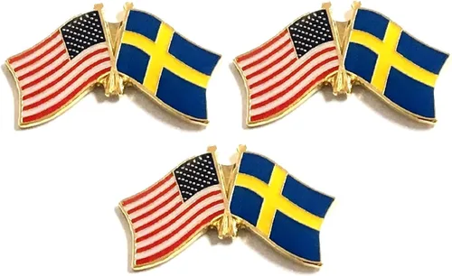 Miniatura 64 de 3 Pines de solapa con banderas de Estados Unidos y países internacionales, paquete de 3 pines dobles con diseño de banderas de Estados Unidos