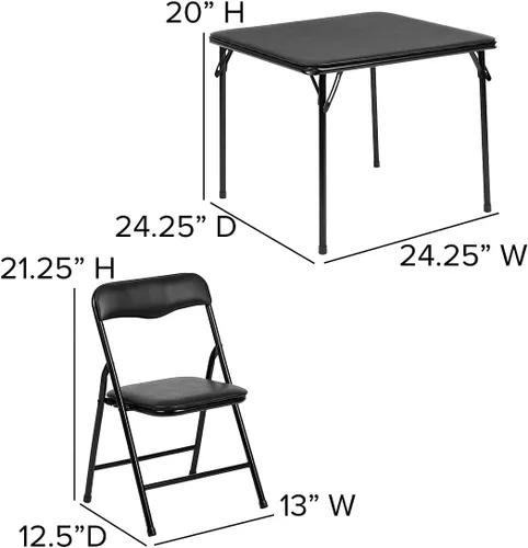 Miniatura 5 de Flash Furniture Mindy Kids - Juego de mesa y sillas plegables de 5 piezas para guardería y aulas, juego de mesa de actividades y sillas para niños