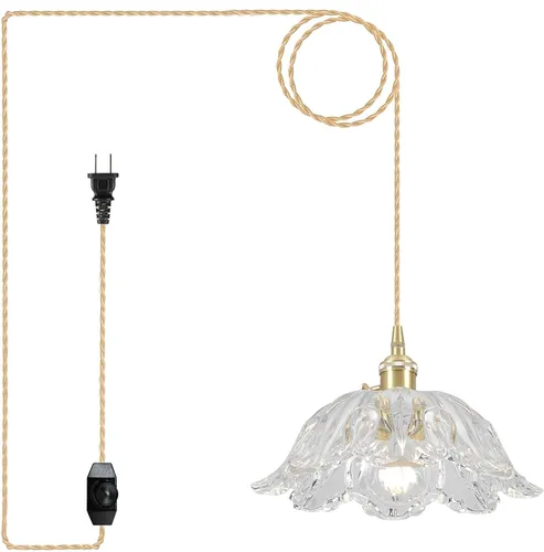 Miniatura 31 de Luces Colgantes para Isla de Cocina, Luz Colgante de Cristal Verde Accesorios de Iluminación Vintage, 9.4 pulgadas E26 Acabado Lámpara Colgante
